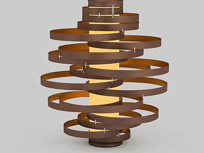 3d现代木质吊灯免费模型