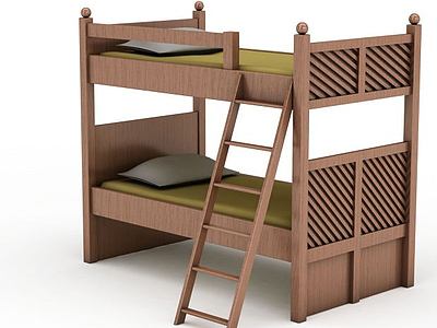 3d木质儿童床免费模型