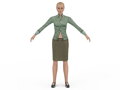 商务休闲装女人模型3d模型