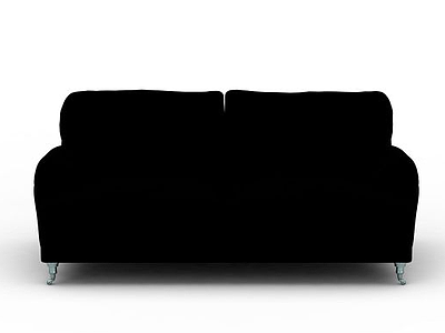 3d纯黑布艺沙发免费模型