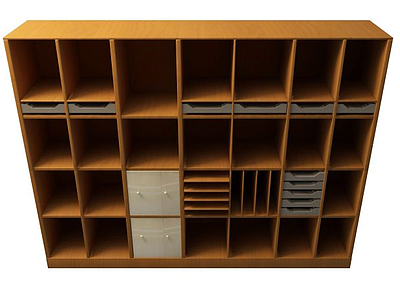 3d简约书柜模型