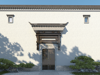 中式庭院门头3d模型