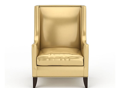 3d金色单人沙发免费模型