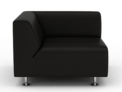 3d黑色纯皮沙发免费模型
