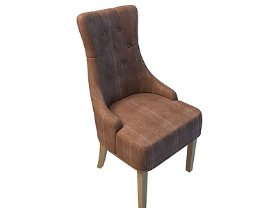 咖啡色休闲椅模型3d模型