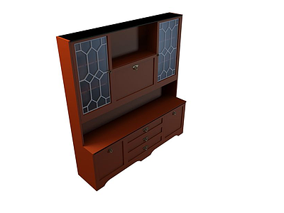 木质边柜模型3d模型