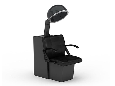 3d黑色新款美发椅模型