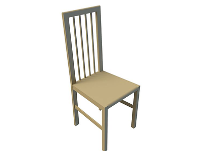 木质高背椅模型3d模型