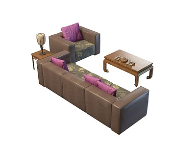 3d现代沙发茶几免费模型
