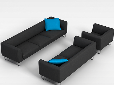 3d黑色沙发模型