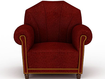 高贵红色沙发模型3d模型
