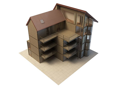 3d住房楼模型