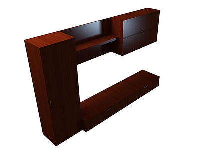 实木电视柜模型3d模型