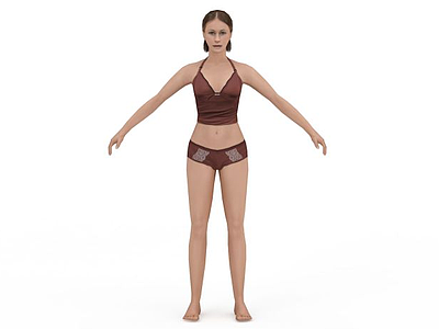 现代泳装女子模型3d模型