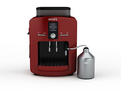 高档红色咖啡机机模型3d模型