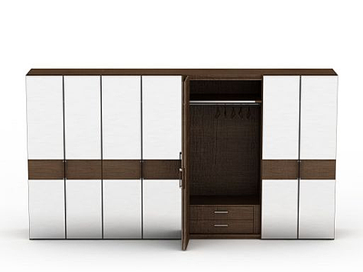3d木质衣柜模型