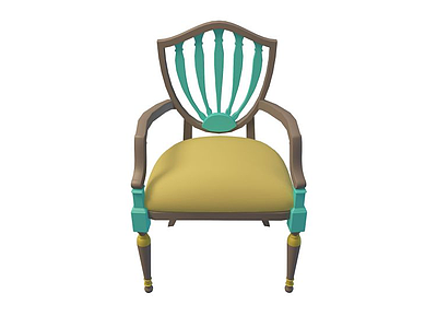 3d古典扶手餐椅模型