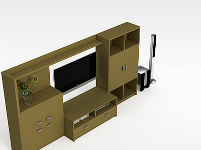 3d现代电视柜模型