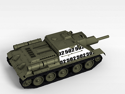 3d苏联SU-76I反坦克模型