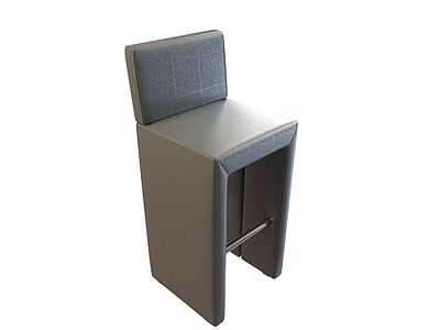 3d灰色吧椅模型
