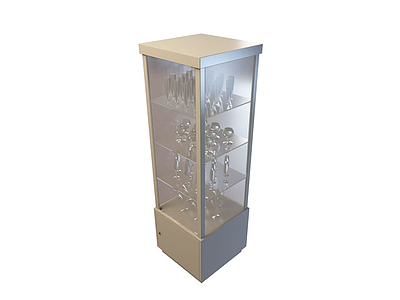 3d玻璃酒柜模型