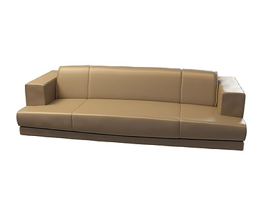 现代皮质多人沙发模型3d模型