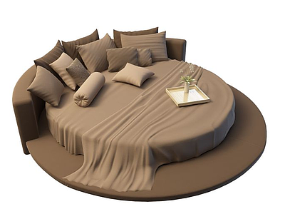 圆床模型3d模型