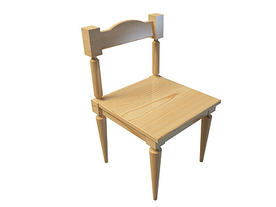 3d实木椅模型
