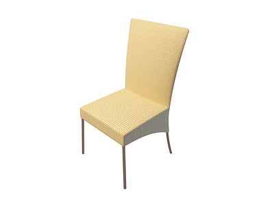 3d米黄色餐椅模型