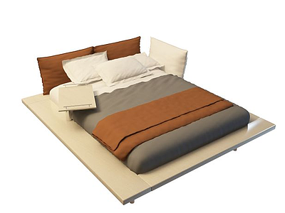 3d现代双人床免费模型