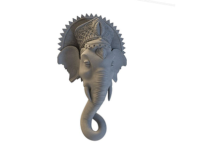 大象头壁挂模型3d模型
