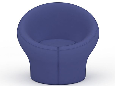 圆形紫色沙发模型3d模型