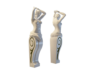 3d欧式女雕像免费模型