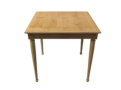 中式实木方桌模型3d模型