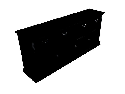 黑色古典边柜模型3d模型