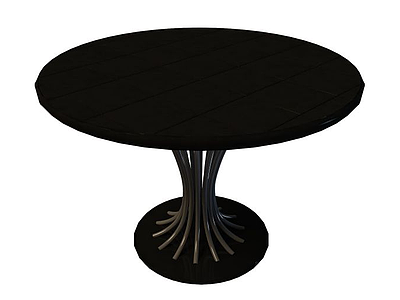 3d休闲实木圆桌免费模型