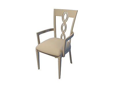 3d扶手软座餐椅模型