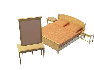 中式床模型