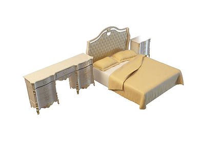 3d法式床免费模型