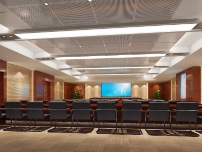 现代办公大会议室模型3d模型