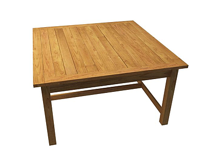 中式木板餐桌模型3d模型