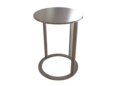 不锈钢圆桌模型3d模型
