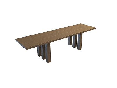 中式实木餐桌模型