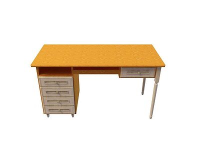 中式办公桌模型3d模型