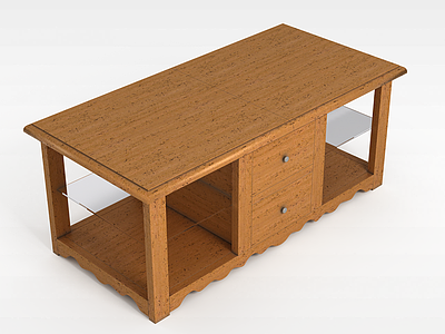 实木矮柜模型3d模型