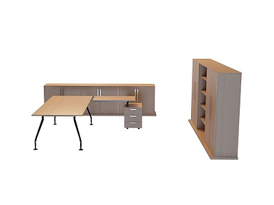 3d简约办公桌模型