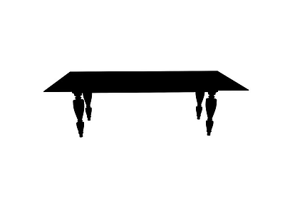 3d黑色欧式餐桌模型