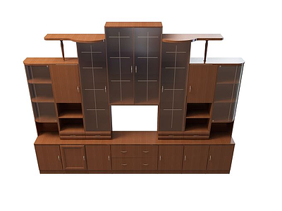 3d中式豪华客厅柜模型