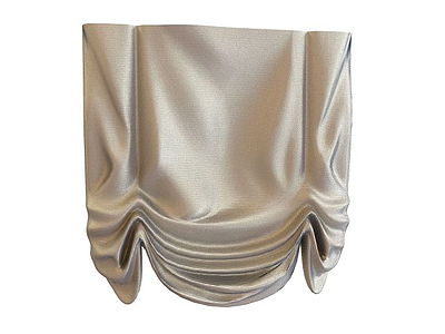 亚麻窗帘模型3d模型