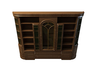 3d豪华古典实木柜模型